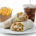 Santiago Bernabéu Area Food Guide: Casa Habibi and Tetuán Chicken shawarma combo from Casa Habibi near Santiago Bernabéu, Madrid